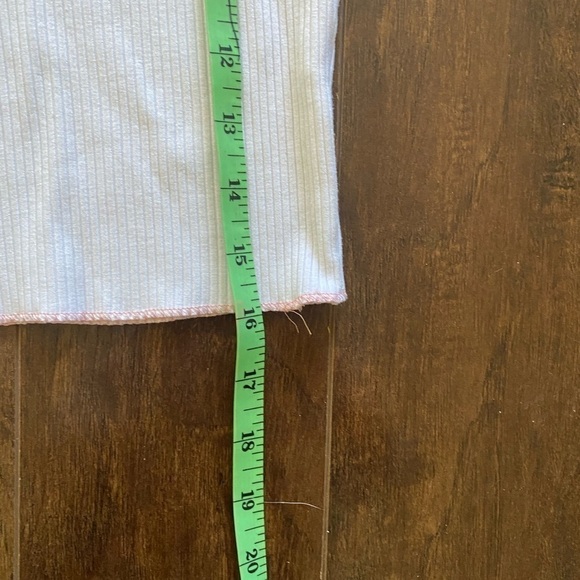 Romwe White Pink Trim Butterfly Notch Neck Tee Small - Picture 7 of 10